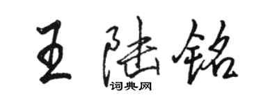 駱恆光王陸銘行書個性簽名怎么寫