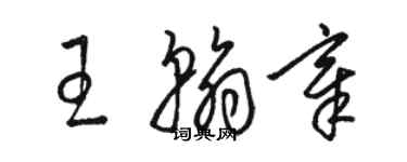 駱恆光王翰章草書個性簽名怎么寫