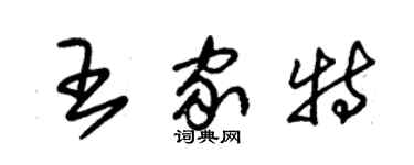 朱錫榮王家特草書個性簽名怎么寫