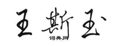 駱恆光王斯玉行書個性簽名怎么寫