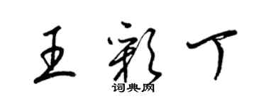 梁錦英王彩丁草書個性簽名怎么寫