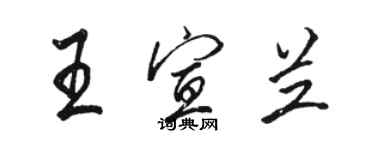 駱恆光王宣蘭行書個性簽名怎么寫