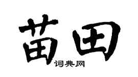 翁闓運苗田楷書個性簽名怎么寫