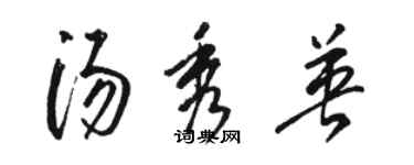 駱恆光湯秀英草書個性簽名怎么寫