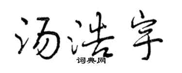 曾慶福湯浩宇行書個性簽名怎么寫