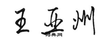 駱恆光王亞州行書個性簽名怎么寫