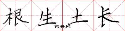 侯登峰根生土長楷書怎么寫