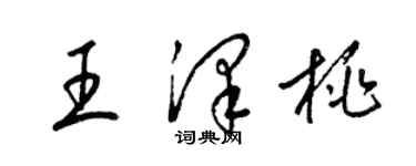 梁錦英王澤桃草書個性簽名怎么寫