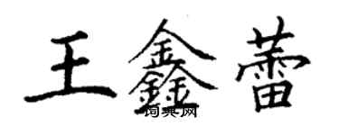 丁謙王鑫蕾楷書個性簽名怎么寫