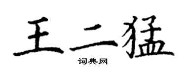 丁謙王二猛楷書個性簽名怎么寫