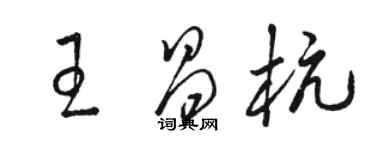 駱恆光王昌杭草書個性簽名怎么寫