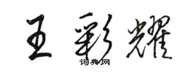 駱恆光王彩耀行書個性簽名怎么寫