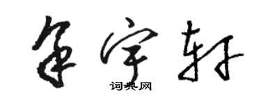 駱恆光余宇軒草書個性簽名怎么寫