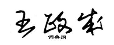 朱錫榮王政成草書個性簽名怎么寫