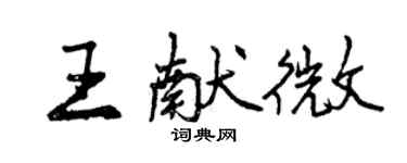 曾慶福王獻微行書個性簽名怎么寫