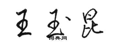 駱恆光王玉昆行書個性簽名怎么寫