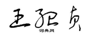 曾慶福王紀貞草書個性簽名怎么寫