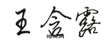 駱恆光王含露行書個性簽名怎么寫