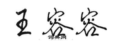 駱恆光王容容行書個性簽名怎么寫