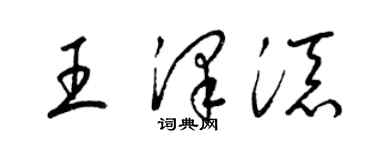 梁錦英王澤添草書個性簽名怎么寫