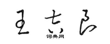 駱恆光王吉良草書個性簽名怎么寫