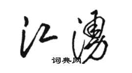 駱恆光江涌草書個性簽名怎么寫