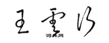 駱恆光王雲行草書個性簽名怎么寫