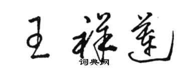 駱恆光王祥蓮草書個性簽名怎么寫