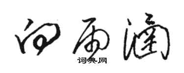 駱恆光向雨涵草書個性簽名怎么寫