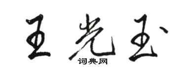 駱恆光王光玉行書個性簽名怎么寫