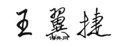 駱恆光王翼捷行書個性簽名怎么寫