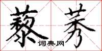 丁謙藜莠楷書怎么寫