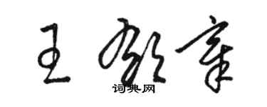 駱恆光王郁章草書個性簽名怎么寫