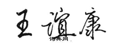 駱恆光王誼康行書個性簽名怎么寫