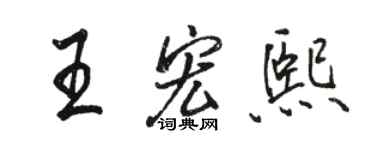 駱恆光王宏熙行書個性簽名怎么寫