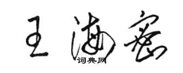 駱恆光王海密草書個性簽名怎么寫