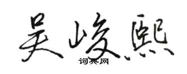 駱恆光吳峻熙行書個性簽名怎么寫