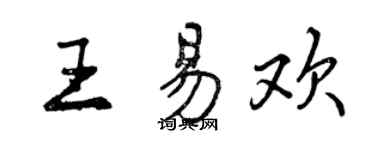 曾慶福王易歡行書個性簽名怎么寫