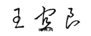 駱恆光王宜良草書個性簽名怎么寫