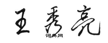 駱恆光王秀亮行書個性簽名怎么寫