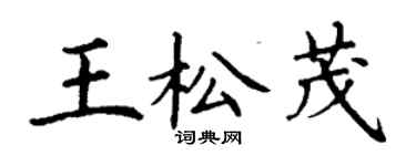 丁謙王松茂楷書個性簽名怎么寫