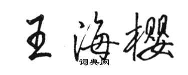 駱恆光王海櫻行書個性簽名怎么寫