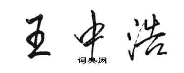 駱恆光王中浩行書個性簽名怎么寫