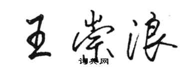 駱恆光王崇浪行書個性簽名怎么寫