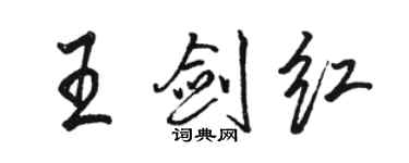 駱恆光王劍紅行書個性簽名怎么寫