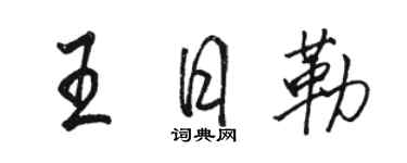 駱恆光王日勒行書個性簽名怎么寫
