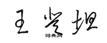 駱恆光王登坦草書個性簽名怎么寫