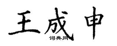 丁謙王成申楷書個性簽名怎么寫