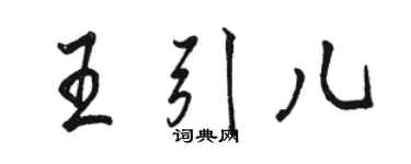 駱恆光王引兒行書個性簽名怎么寫