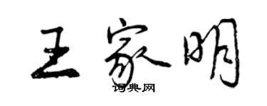 曾慶福王家明行書個性簽名怎么寫